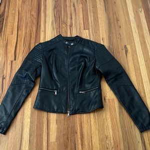 Women’s black leather jacket. Size small.